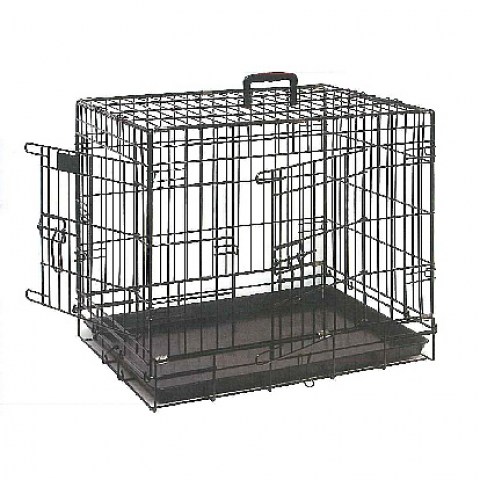 Black dog crate, with carry handle,.